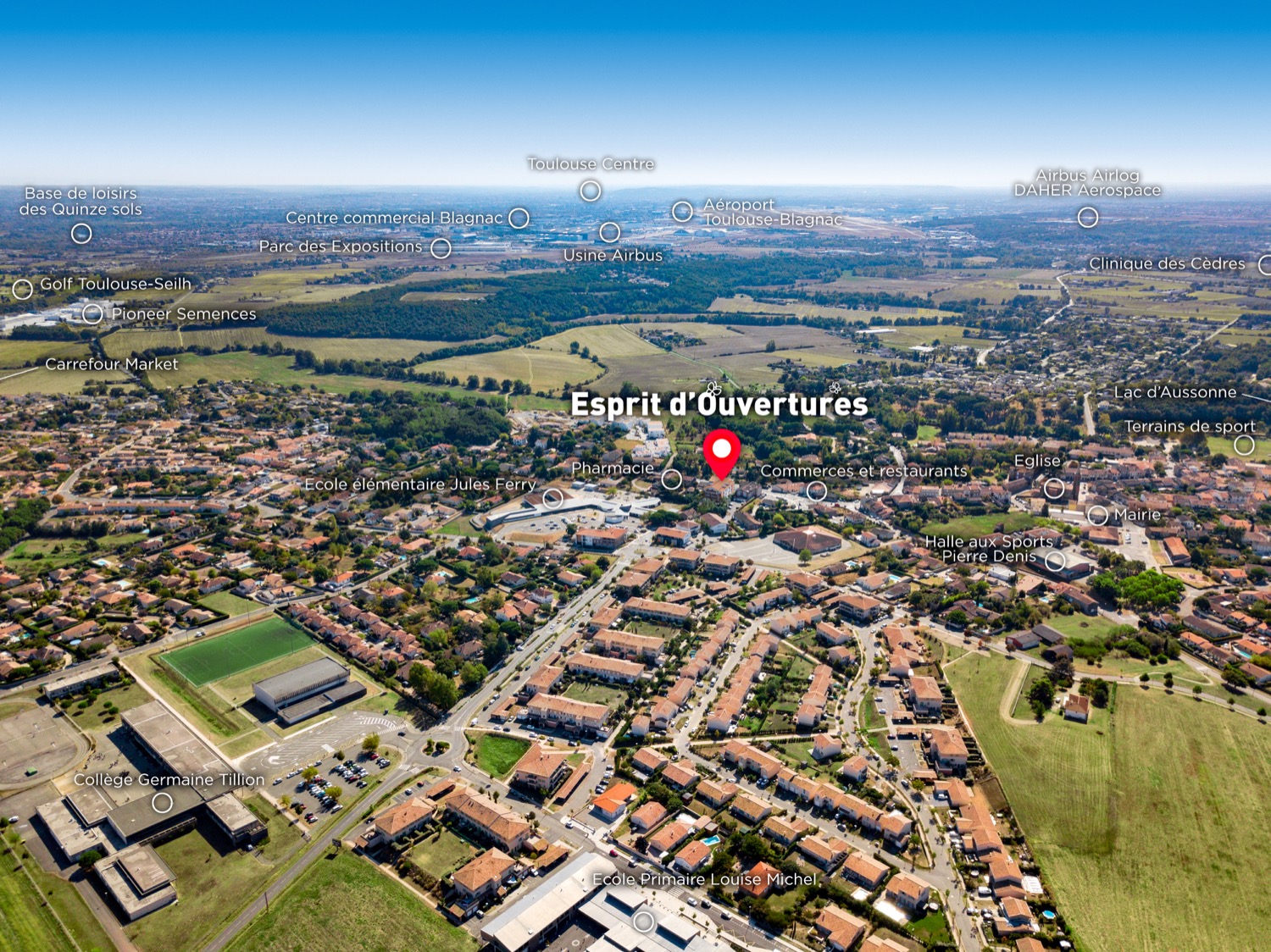 programme immobilier neuf 52 route de Seilh Aussonne – IDÉE DE VILLE – vue drone de loin programme immobilier neuf 52 route de Seilh Aussonne - IDÉE DE VILLE - vue drone de loin